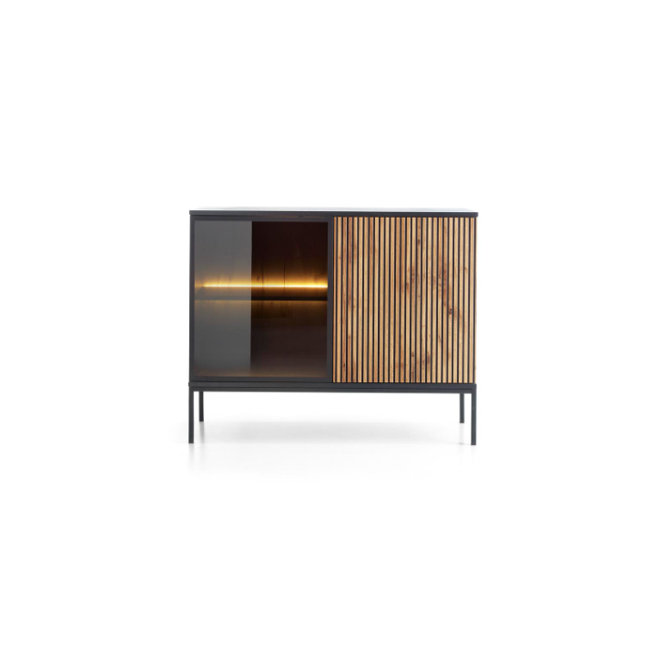 Ensemble meuble TV SENTO couleur Chêne Wotan / Noir